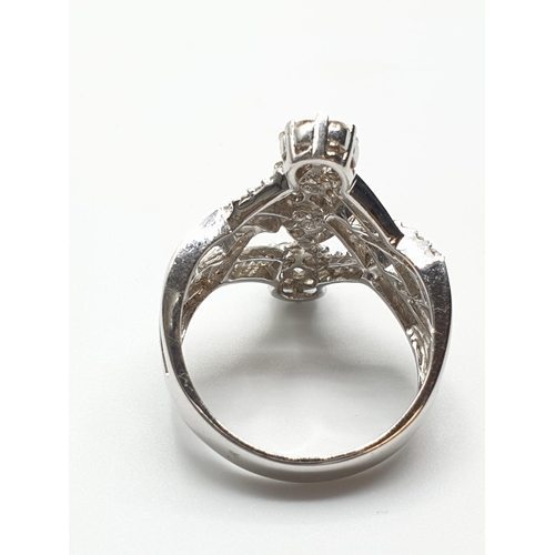 17 - (Withdraw)18ct White Gold Diamond Ring with approx 1.42ct diamonds, weight 6.9g and size O1/2