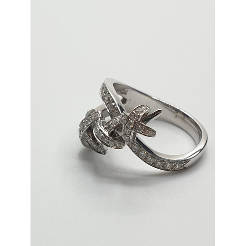 20 - 18ct White Gold Diamond Ring, weight 4.7g and approx 0.40ct diamonds, size J/K