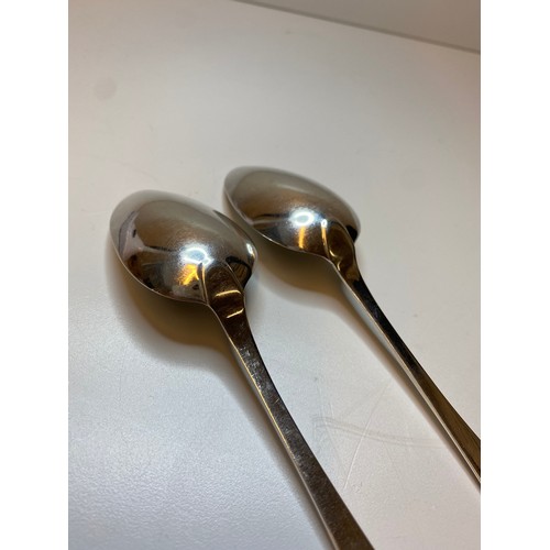 312 - Pair of Silver George III Dessert Spoons, excellent condition with clear Hallmark showing W. Bateman... 