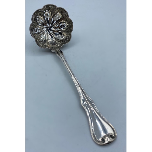 374 - Antique Victorian Silver Sifting/Separating Spoon in Ladle form, remains of hallmark rubbed  but tes... 