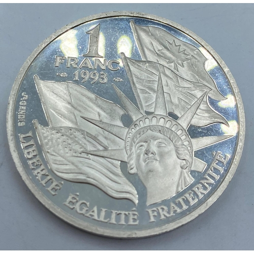 384 - 1993 Silver proof French D.Day Coin,new and uncirculated condition.