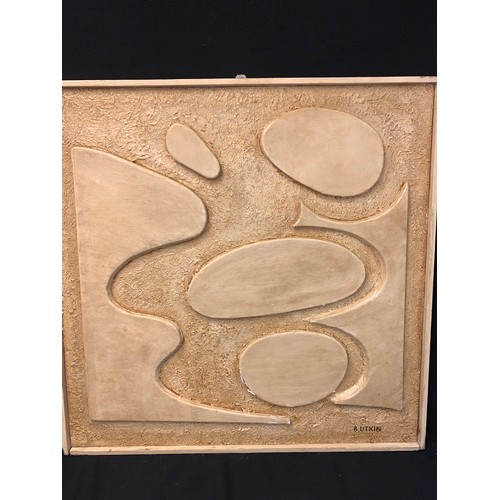 229 - Boleslaw Utkin (Russian, 1913–1993). Abstract relief on board. Signed size  74cm x  74cm