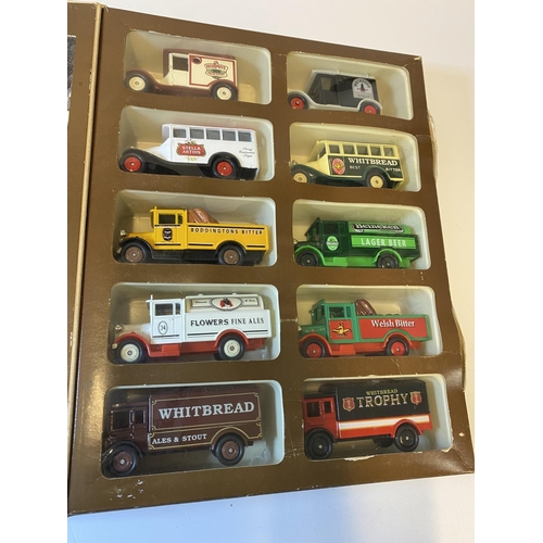 246 - Collection of 10x assorted Vintage Cars and Trucks by Mattel, having their original Whitbread box , ... 