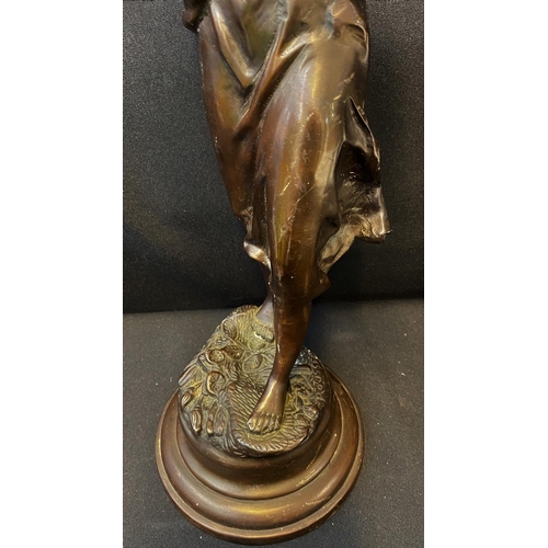 410 - Pair of patinated large Bronzes signed Rousseau to base (2)