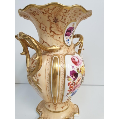 161 - Daniel 196 shape Vase with floral decoration, 23.5cm tall in good condition