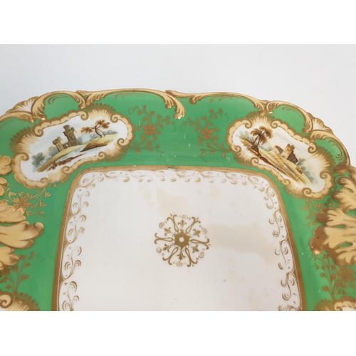 171 - H&R Daniel Rococo scroll shaped Dish has had some repair work done to it