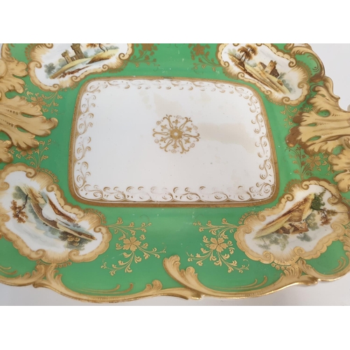 171 - H&R Daniel Rococo scroll shaped Dish has had some repair work done to it