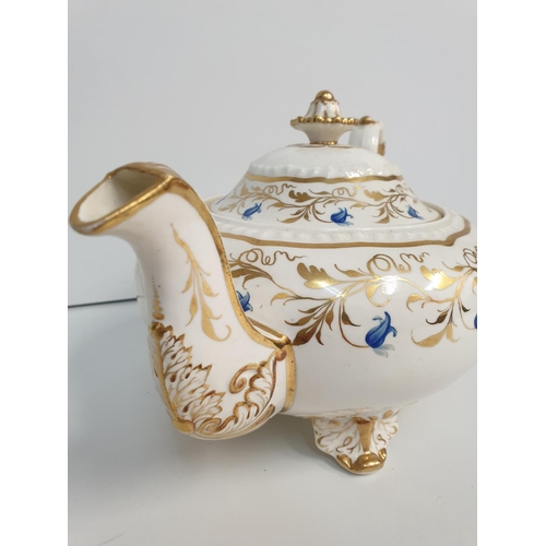 187 - H&R Daniel Second Gadroon shape Variation Teapot with bluebell theme, pattern no 4329 in good condit... 