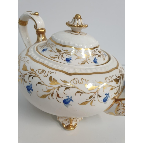 187 - H&R Daniel Second Gadroon shape Variation Teapot with bluebell theme, pattern no 4329 in good condit... 