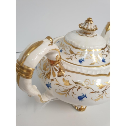 187 - H&R Daniel Second Gadroon shape Variation Teapot with bluebell theme, pattern no 4329 in good condit... 