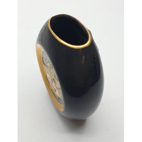 127 - Japanese Chokin Vase gilded with 24ct Gold and Silver, 10cm tall