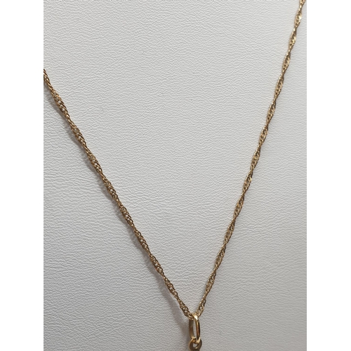 152 - 9ct Yellow Gold Crucifix on a 46cm long 9ct gold Necklace, weight 3.7g