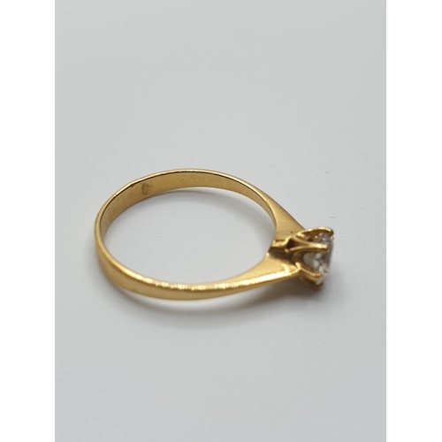 158 - 18ct Gold Ring with dress stone, weight 1.95g and size M