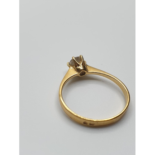 158 - 18ct Gold Ring with dress stone, weight 1.95g and size M