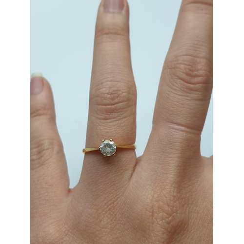 158 - 18ct Gold Ring with dress stone, weight 1.95g and size M