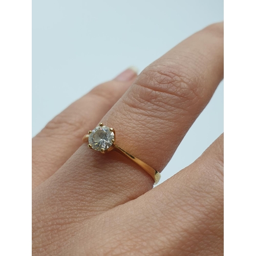 158 - 18ct Gold Ring with dress stone, weight 1.95g and size M