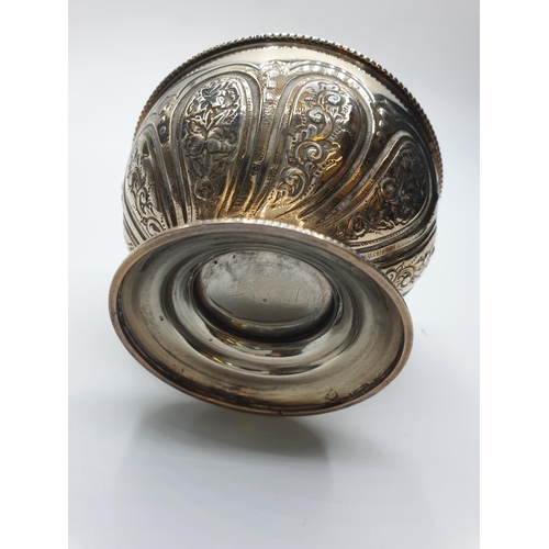 163 - Antique Victorian Silver Bowl,very rare early Mappin And Webb piece having gadroun rim and decorated... 