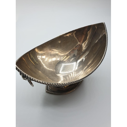 165 - Vintage Silver Boat shaped Dish,clear hallmark showing Henry Archer Sheffield 1923 ,length 14cm appr... 