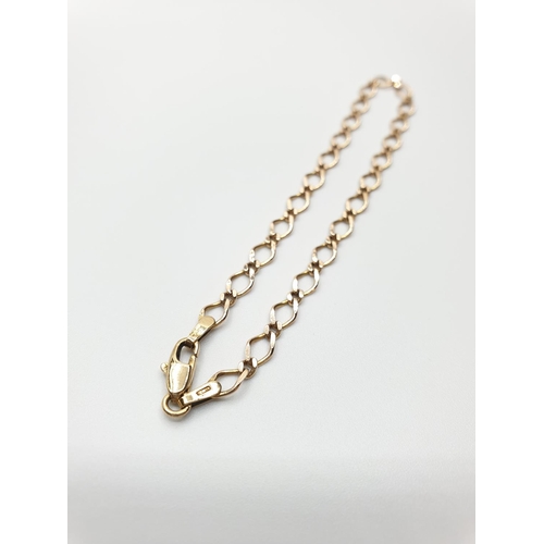 168 - Delicate 9CT Basic Bracelet, weight 2.4g and 18cm long approx