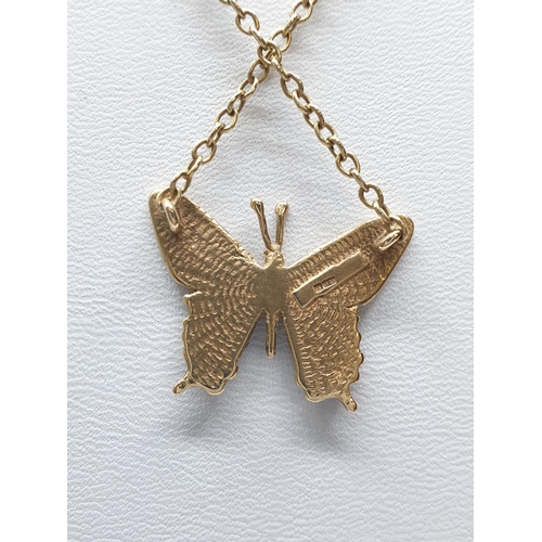 170 - (Withdraw) 9CT Gold Butterfly Pendant on 9ct Necklace, weight 5.3g and 40cm long approx