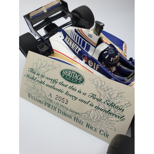 220 - First Edition Model of Damon Hills Race Car with authentic livery from 1996, no 2053, 23cm long appr... 