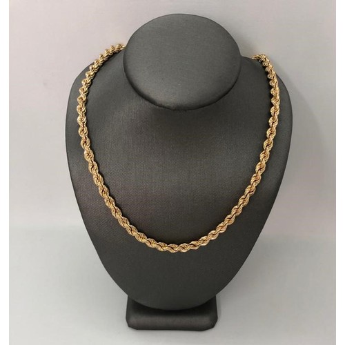 279 - 9K Yellow Gold Twist Linked Necklace, weight 6.20g and 16