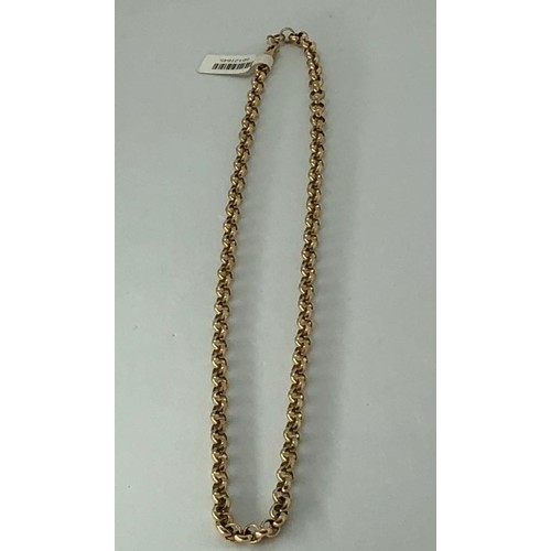 283 - 9K Yellow Gold Belcher solid Chain, weight 24.9g and 18