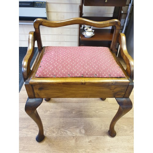 36 - Antique Victorian Piano Stool with lifting seat and storage. A/f . W44CM X H68CM