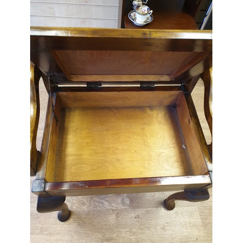 36 - Antique Victorian Piano Stool with lifting seat and storage. A/f . W44CM X H68CM