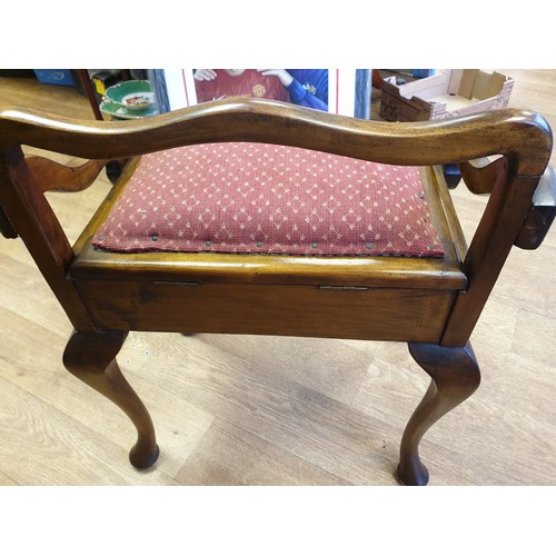 36 - Antique Victorian Piano Stool with lifting seat and storage. A/f . W44CM X H68CM