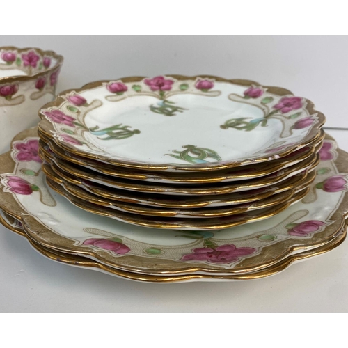 7 - A Chapman England Floral Bone China Tea set, comprising of 6 cups and saucers, 6 side plates and 2 s... 