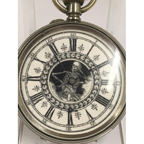 117 - Vintage Masonic Memento Mori Pocket Watch in working order