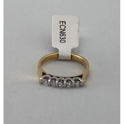 319 - 18K Yellow Gold Half Eternity Diamond Ring (0.50cts approx), weight 4.5g and size P (ECN630)