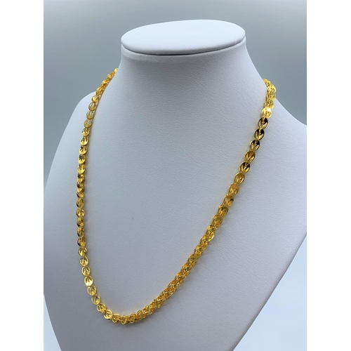 350 - 24ct Gold Necklace From The Far East Intricate Unique Design 16.4g 45cm