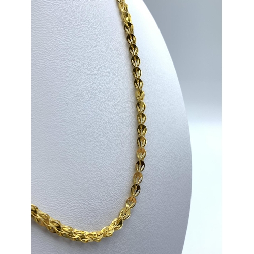 350 - 24ct Gold Necklace From The Far East Intricate Unique Design 16.4g 45cm