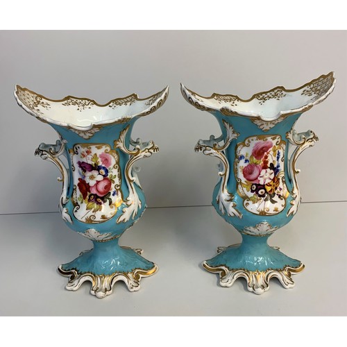 288 - Pair of H&R Daniel new Dresden Vases good condition, 24cm tall (2)