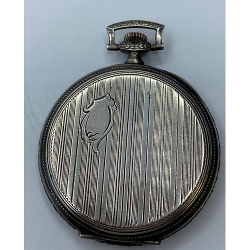 208 - Silver Open faced Pocket Watch, rare slim line top winder with a clear import Hallmark for London 19... 