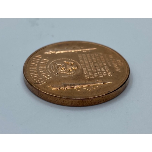 209 - 1961 John F Kennedy Bronze inauguration Coin dated January 20th 1961, good condition ,3.3cm diameter... 