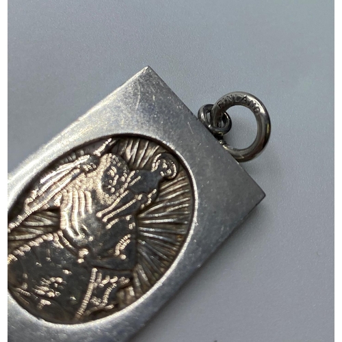 434 - Scandinavian Silver St Christopher Pendant having clear marking for 925 silver Finland and Nina Bred... 