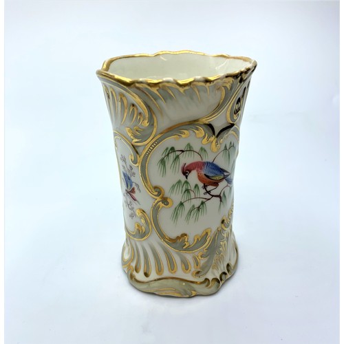 370 - H&R Daniel Spill Vase with bird and woodland decoration, 10cm tall