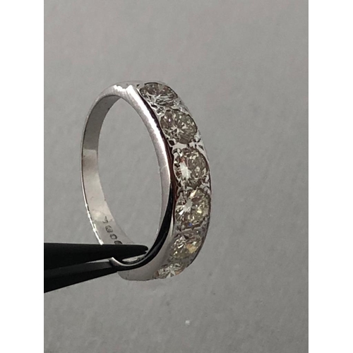 323 - 18K White Gold Half Eternity Ring with Diamonds (round brilliant cut 1.45cts), weight 3.5g and size ... 