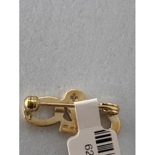 359 - 9K Yellow Gold Brooch, weight 2.3g (ecn449)