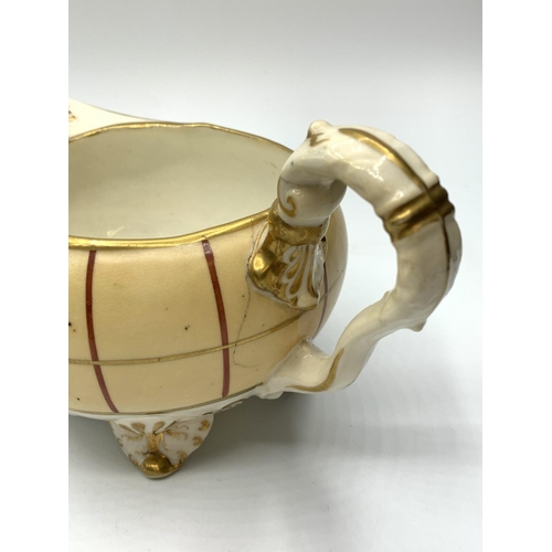 136 - Second gadroon shape creamer. Unusual design 2 cracks on and near handle.