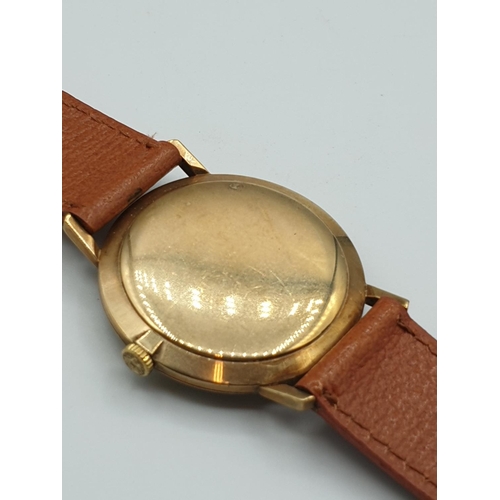 355 - Gents 9ct gold Vertex Revue slimline wristwatch, perfect working order