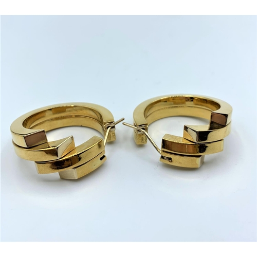 411 - 18ct gold Designer Bracelet And Earrings Set, weight 42g (4)