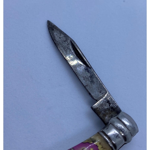 46 - Rare Vintage Coronation Pen Knife from Richards of Sheffield. Having Clear Colour Picture of Queen E... 