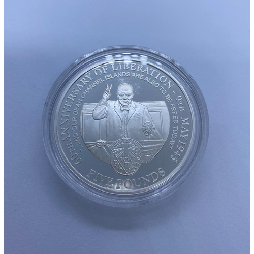 50 - Silver Proof One Ounce £5 Coin Minted in 2005 to Celebrate the 60th Anniversary of the Liberation of... 