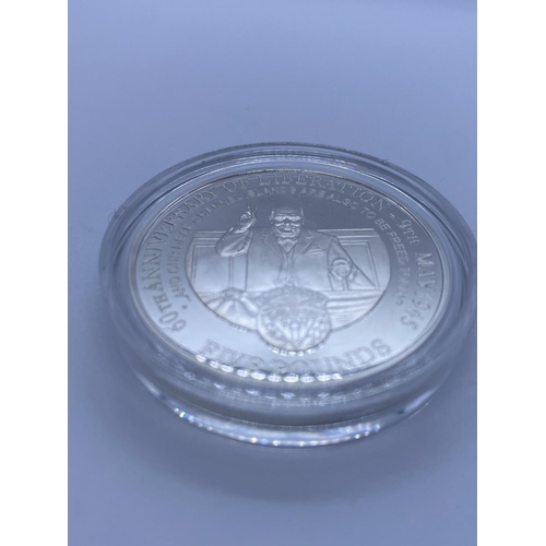 50 - Silver Proof One Ounce £5 Coin Minted in 2005 to Celebrate the 60th Anniversary of the Liberation of... 