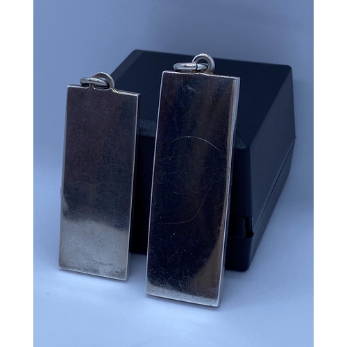 64 - 2x Vintage Silver Ingot Pendants. Having Clear Hallmarks for London and Birmingham 1977. 40 Grams Ap... 