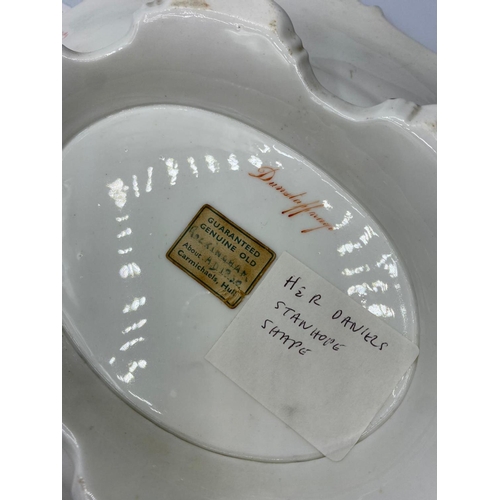 127 - H&R Daniel Stanhope shape serving dish circa 1825, scratch marks on design.